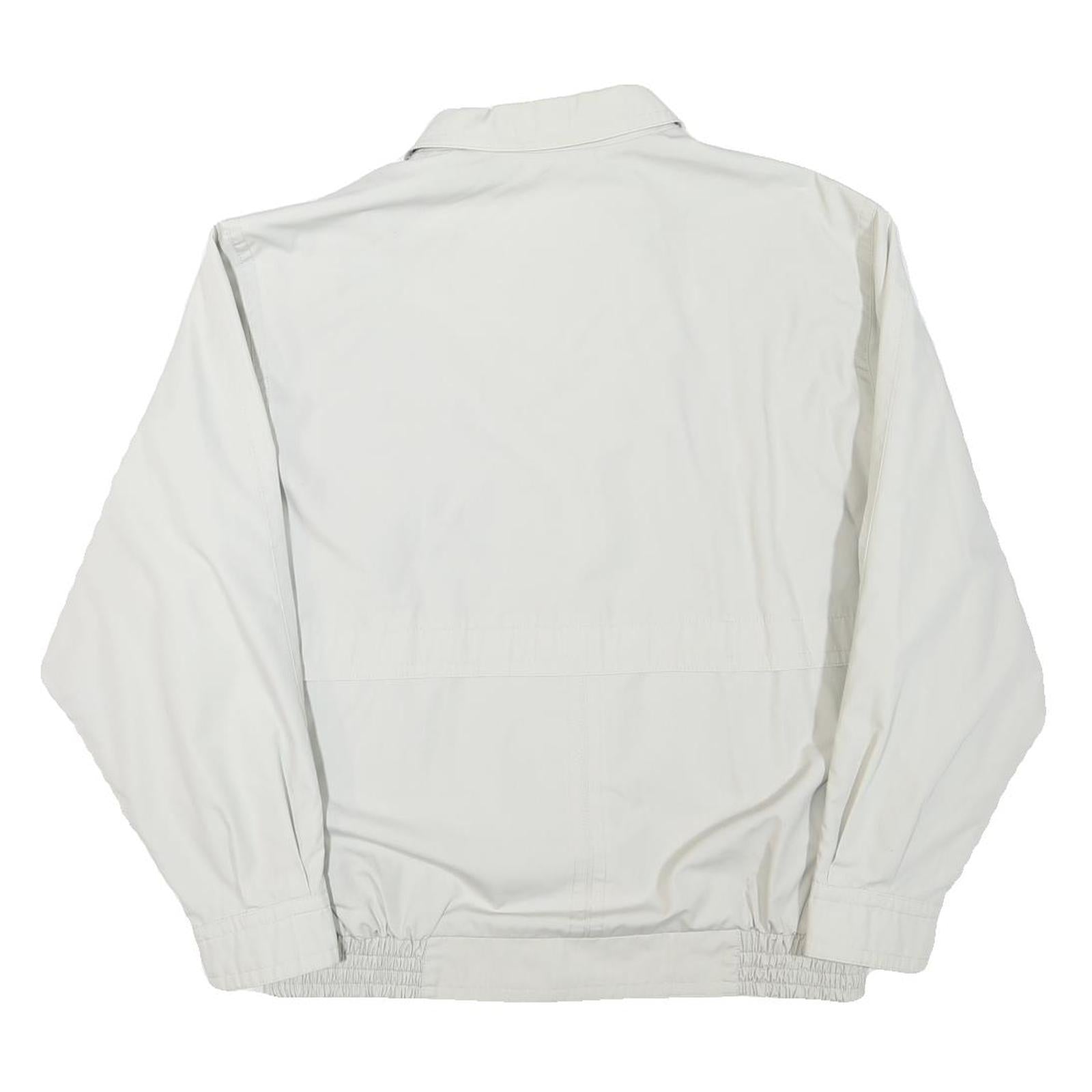 WESTBURY Mens White Classic Jacket L Polyester Blend Zip Plain Casual