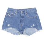 LEVI'S Cut Off 501 Womens Denim Shorts Blue M W30