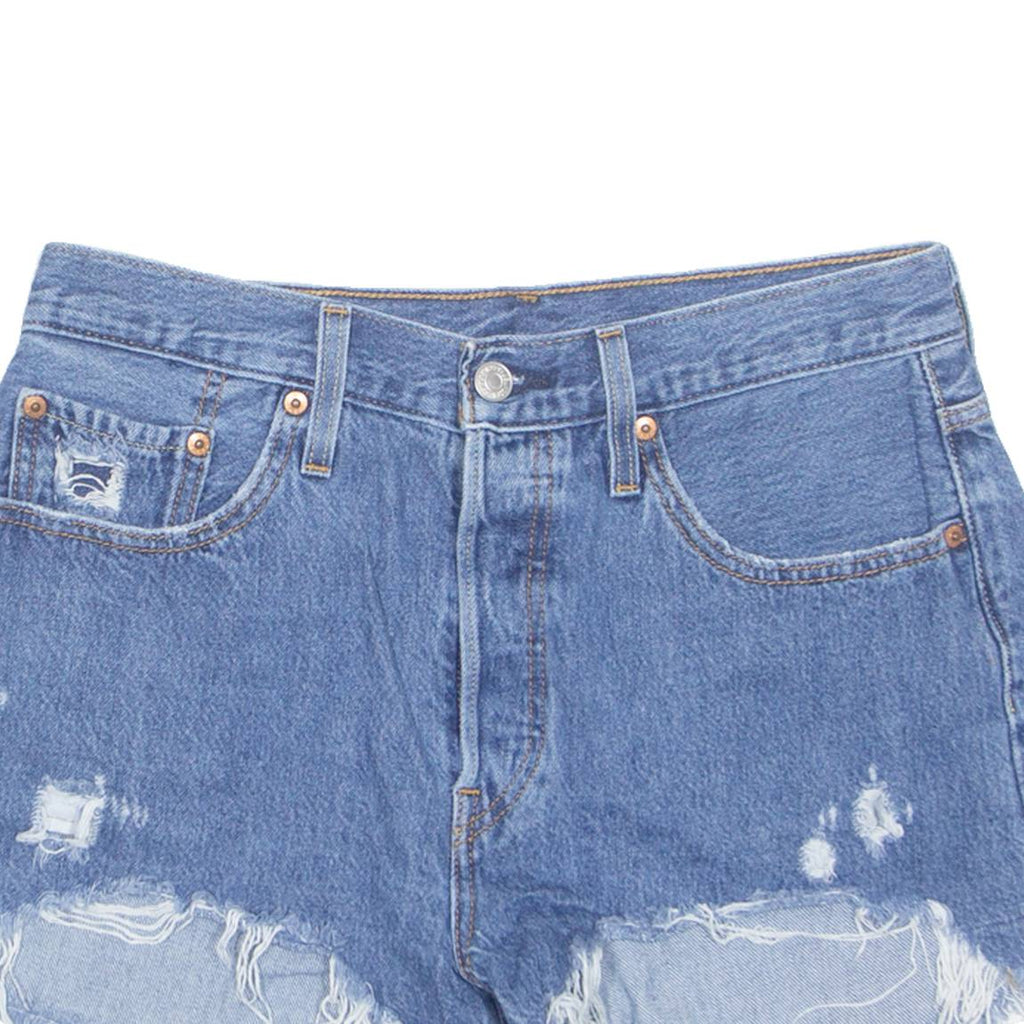 LEVI'S Cut Off 501 Womens Denim Shorts Blue M W30