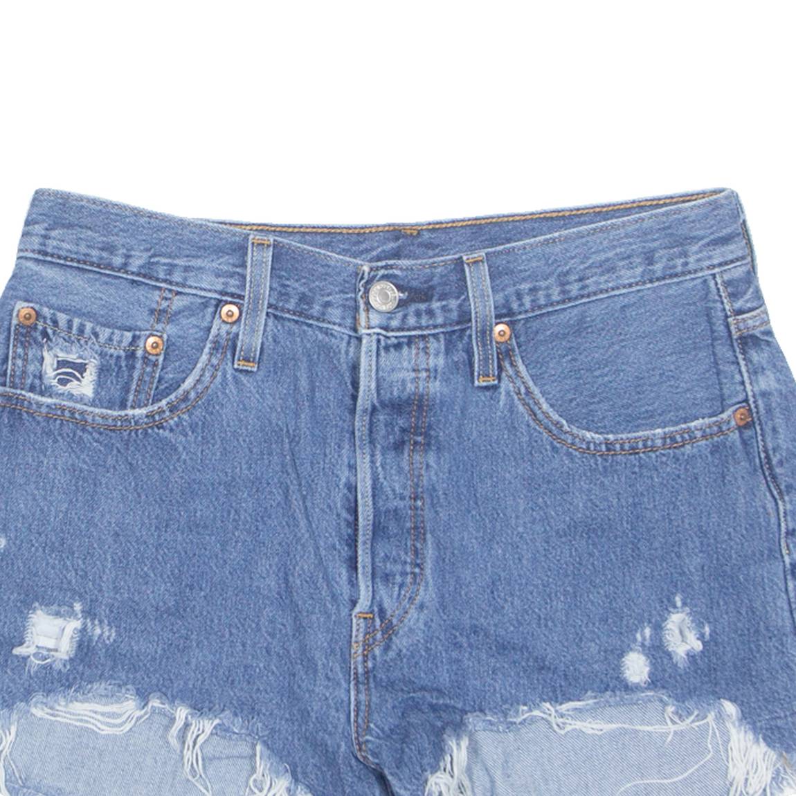 LEVI'S Cut Off 501 Womens Denim Shorts Blue M W30