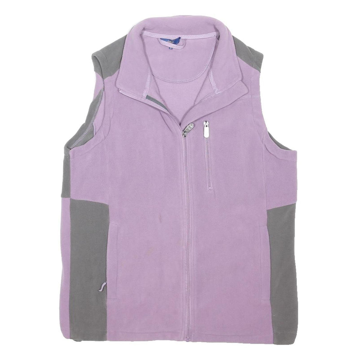 COTTON TRADERS Womens Lilac & Grey Sleeveless Zip Jacket M Polyester Blend