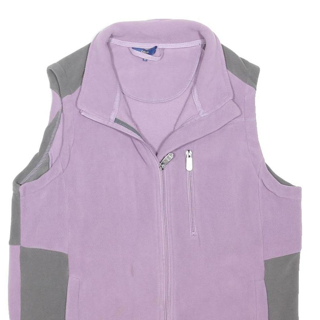 COTTON TRADERS Womens Lilac & Grey Sleeveless Zip Jacket M Polyester Blend