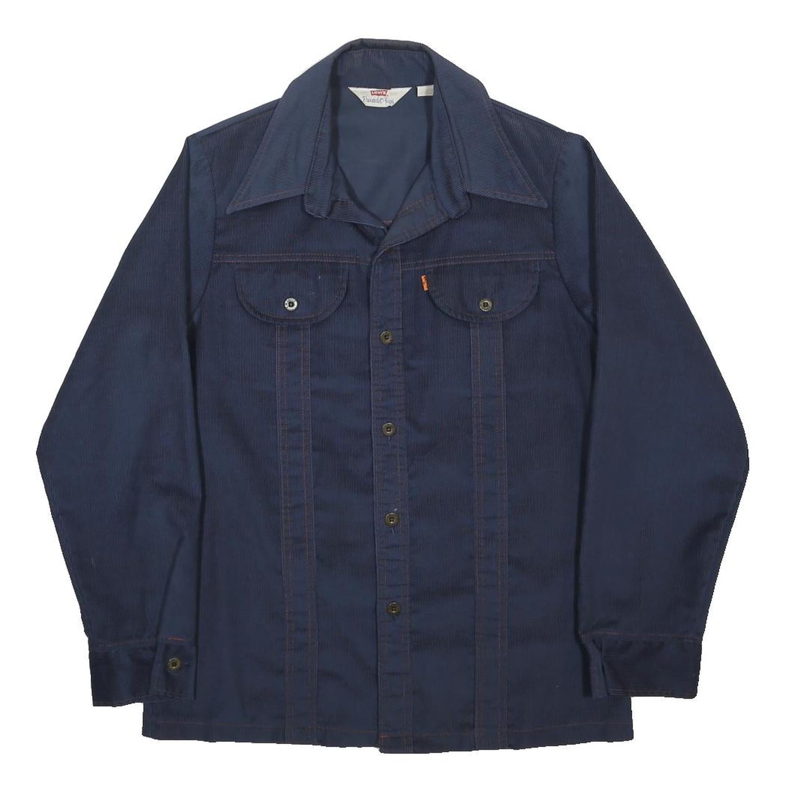 LEVI'S Panatela Mens Blue Plain Shirt L Button Detail Cotton Blend Casual