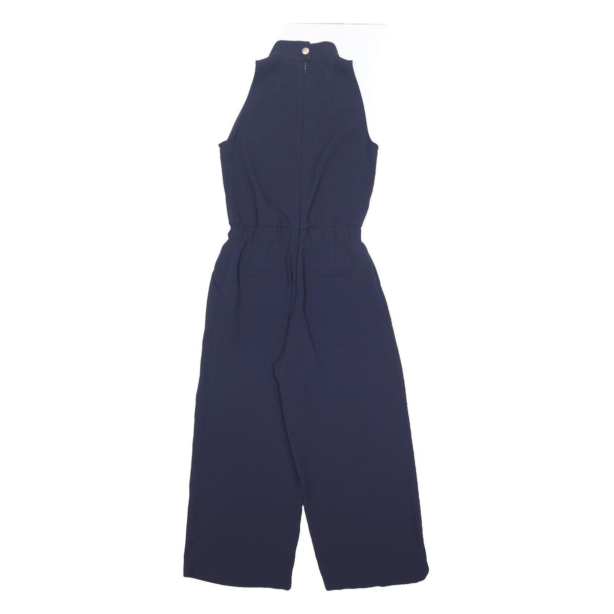 TED BAKER Womens Navy Playsuit Wide Leg Polyester S Sleeveless High Neck Zip