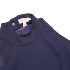 TED BAKER Womens Navy Playsuit Wide Leg Polyester S Sleeveless High Neck Zip
