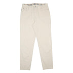 BURBERRY Womens Woven Cream Regular Straight Trousers W32 L31 Classic Zip