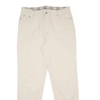 BURBERRY Womens Woven Cream Regular Straight Trousers W32 L31 Classic Zip