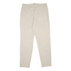 BURBERRY Womens Woven Cream Regular Straight Trousers W32 L31 Classic Zip