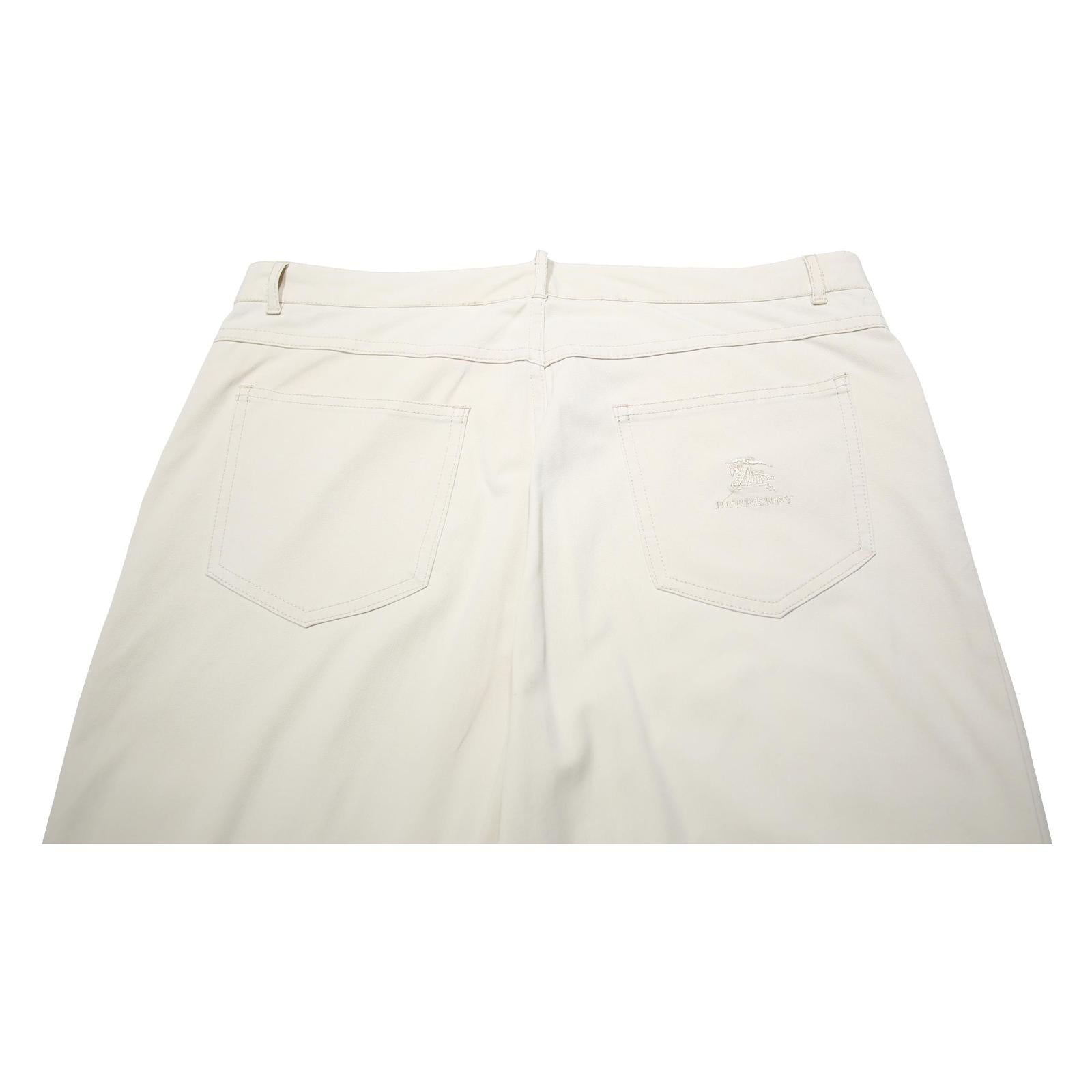BURBERRY Womens Woven Cream Regular Straight Trousers W32 L31 Classic Zip
