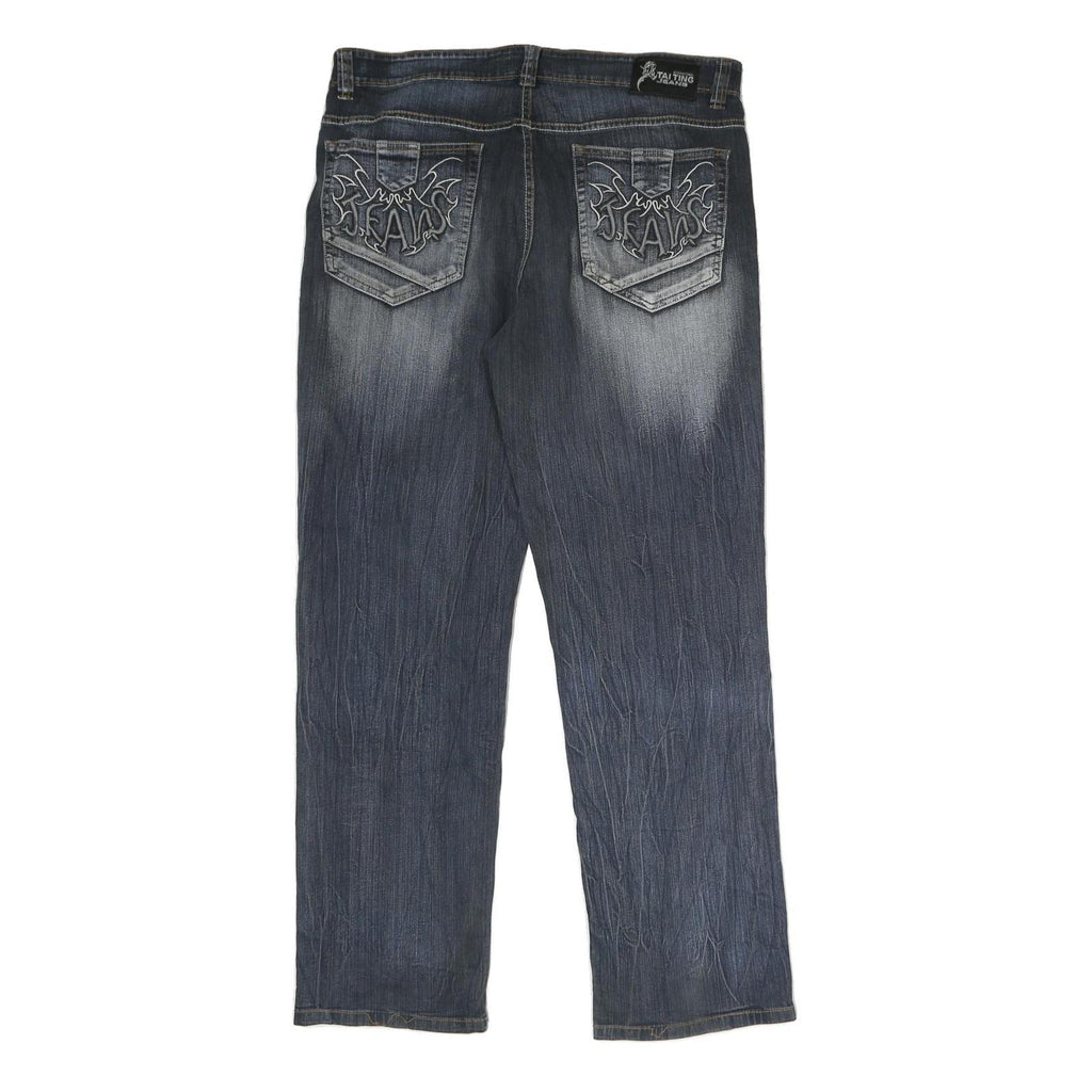 BJCO Mens Blue Regular Jeans Denim Medium W36 L30 Stylish Casual Wear