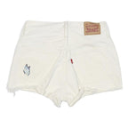 LEVI'S Womens White Butterfly Casual Denim Shorts S W26 Embroidered
