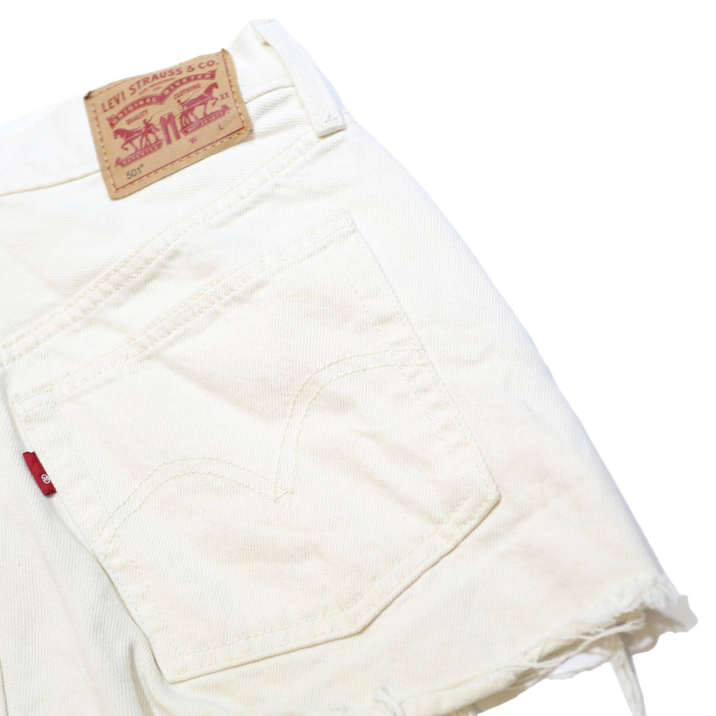 LEVI'S Womens White Butterfly Casual Denim Shorts S W26 Embroidered