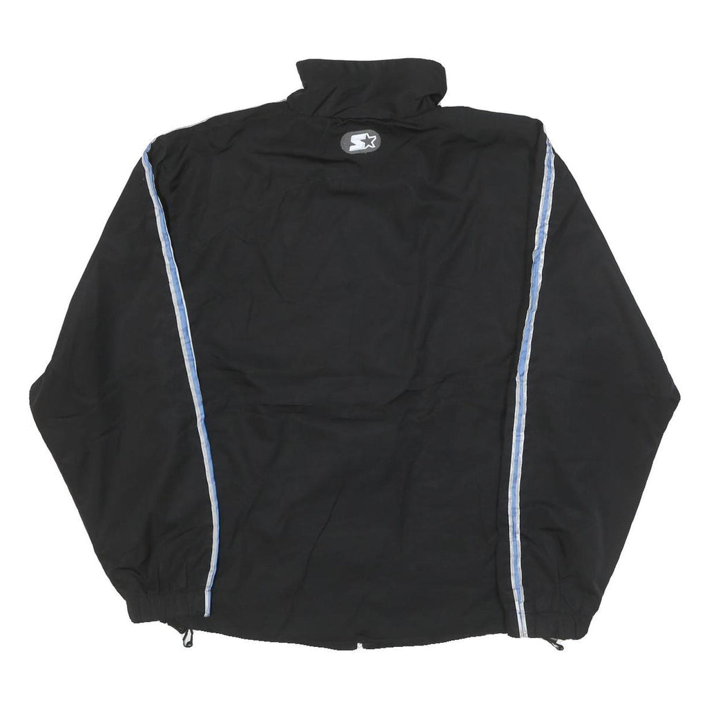 STARTER Mens Black Blue Stripe Track Jacket S Polyester Blend Lightweight Zip