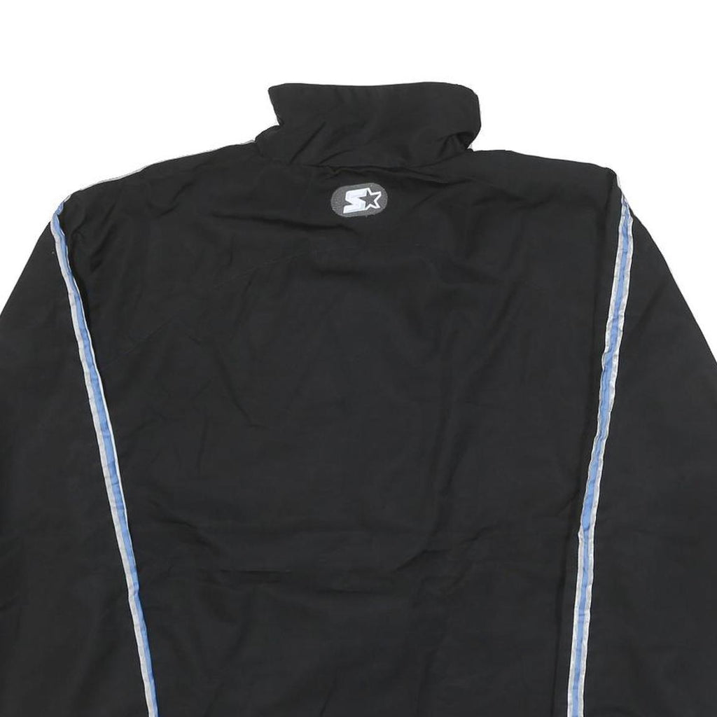 STARTER Mens Black Blue Stripe Track Jacket S Polyester Blend Lightweight Zip