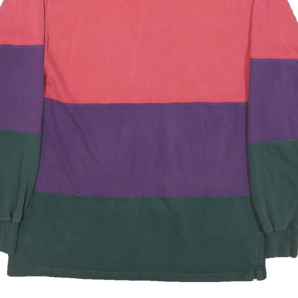 Cambridge Classics Mens Multicolour Long Sleeve Block Stripe Polo Shirt M Cotton