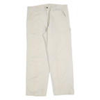 CARHARTT Mens Cotton Blend Cream Relaxed Straight Trousers W38 L30 Workwear