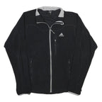 ADIDAS Mens Black & Grey Zip Jacket L Polyester Blend Sports Casual