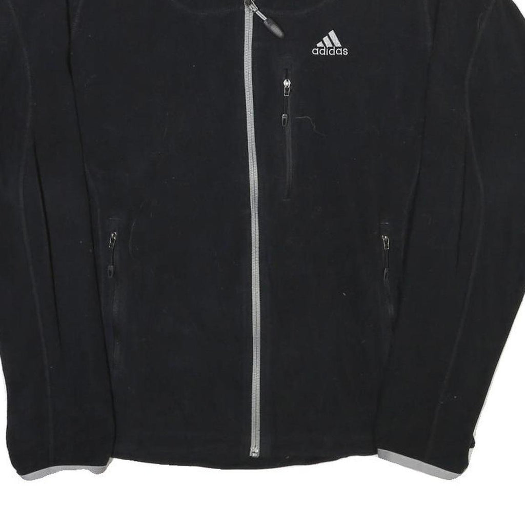 ADIDAS Mens Black & Grey Zip Jacket L Polyester Blend Sports Casual