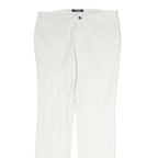CHAPS Womens Cotton Blend White Slim Straight Trousers W32 L30 Casual Zip