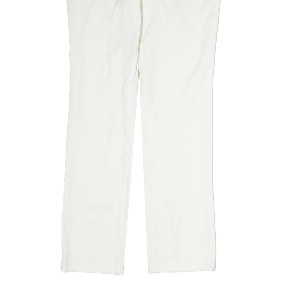 CHAPS Womens Cotton Blend White Slim Straight Trousers W32 L30 Casual Zip