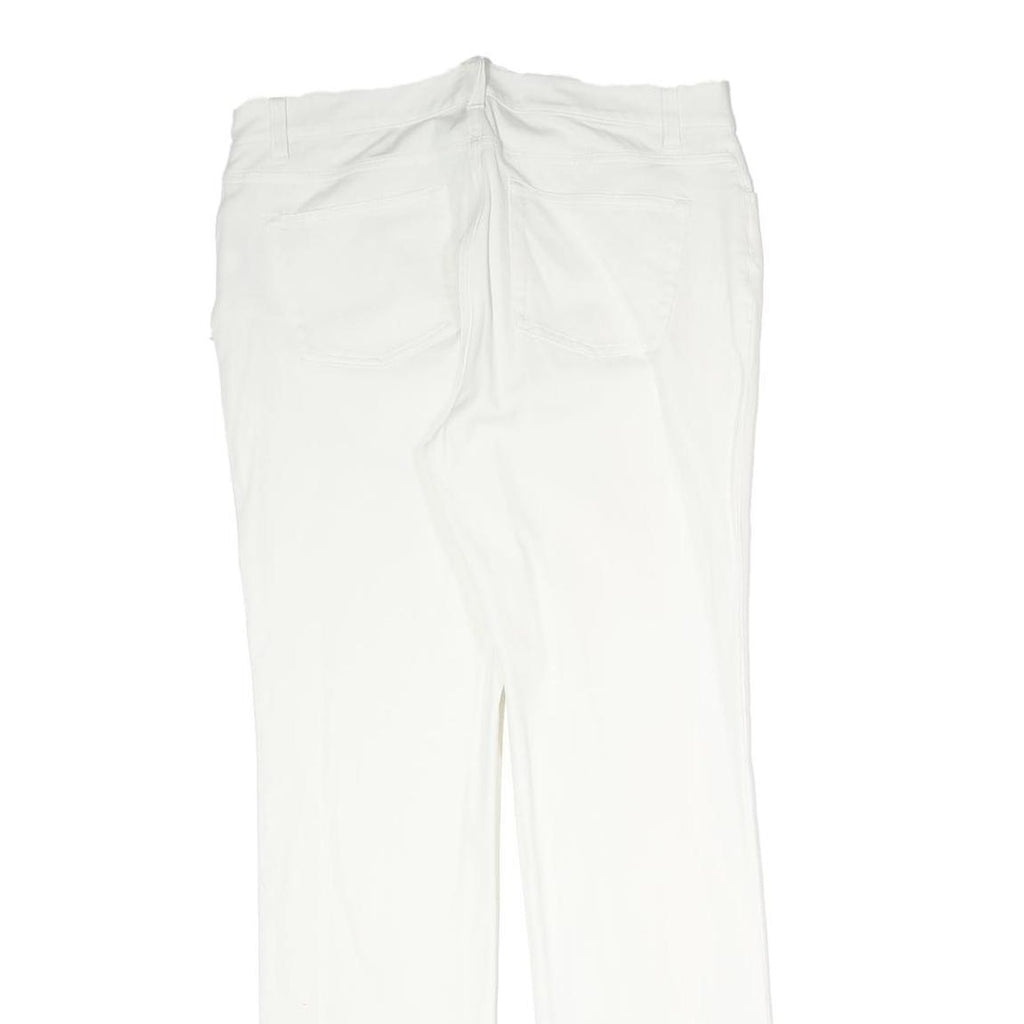 CHAPS Womens Cotton Blend White Slim Straight Trousers W32 L30 Casual Zip