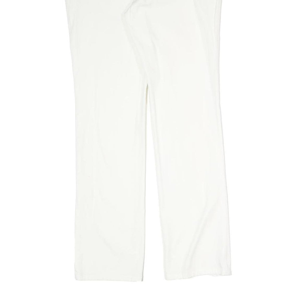 CHAPS Womens Cotton Blend White Slim Straight Trousers W32 L30 Casual Zip