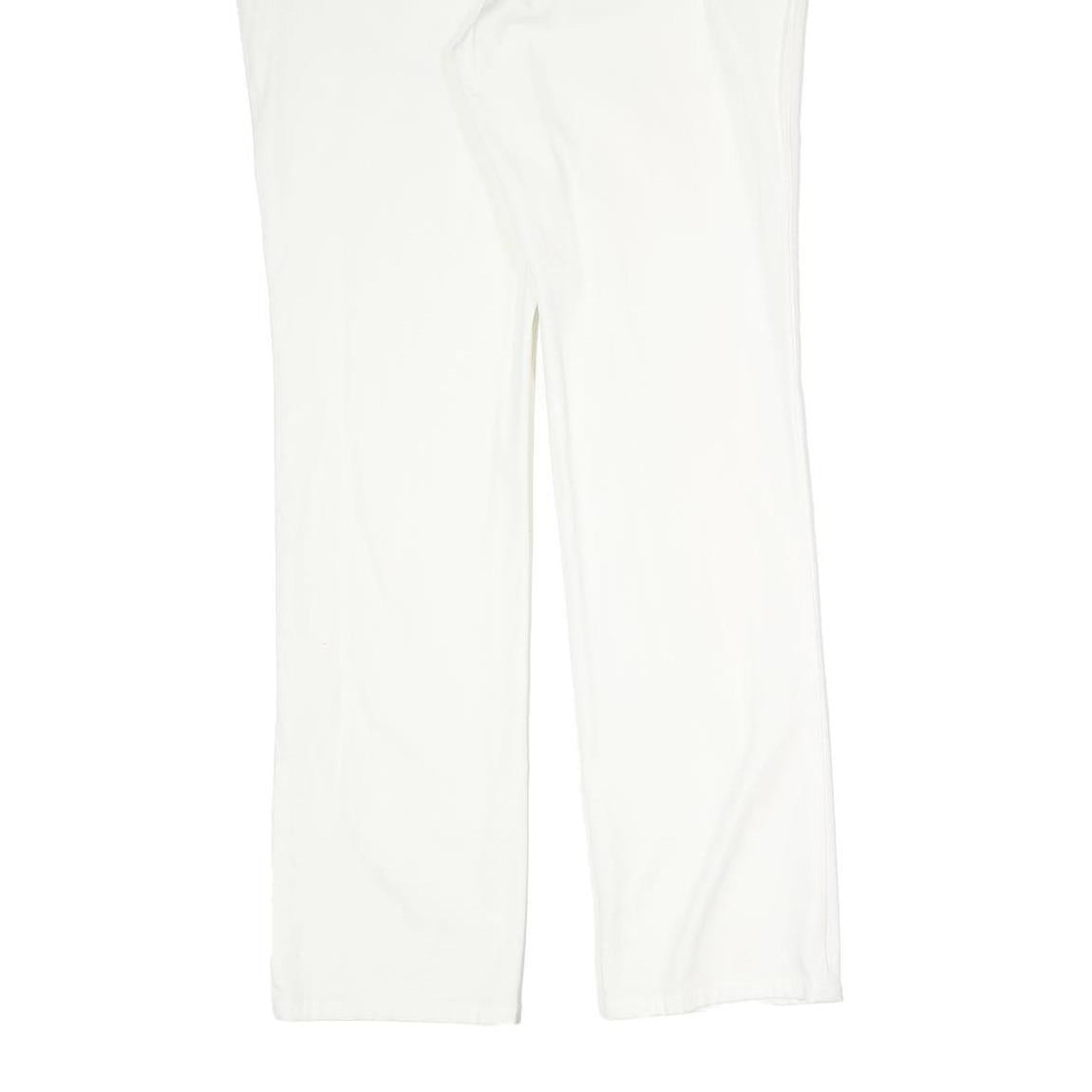 CHAPS Womens Cotton Blend White Slim Straight Trousers W32 L30 Casual Zip