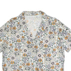 ONEILL Womens White Floral Print Shirt Short Sleeve V-Neck L Cotton Blend