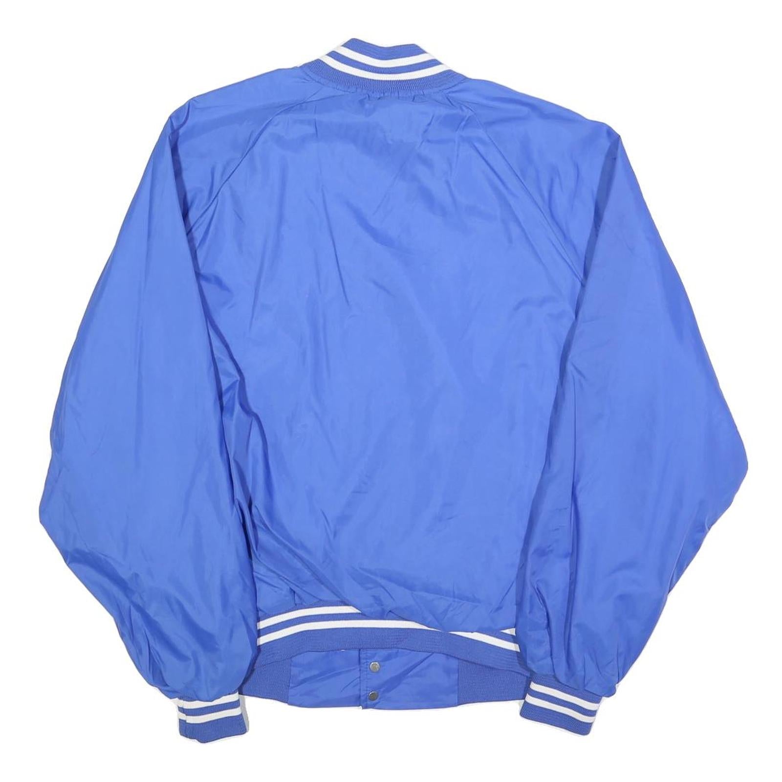 Womens Blue Button Polyester Casual Jacket XL Plain Comfortable Lightweight