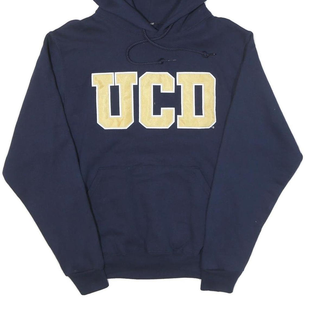 Mens Navy Blue UCD Cotton Blend Pullover Hoodie S Casual Sweatshirt
