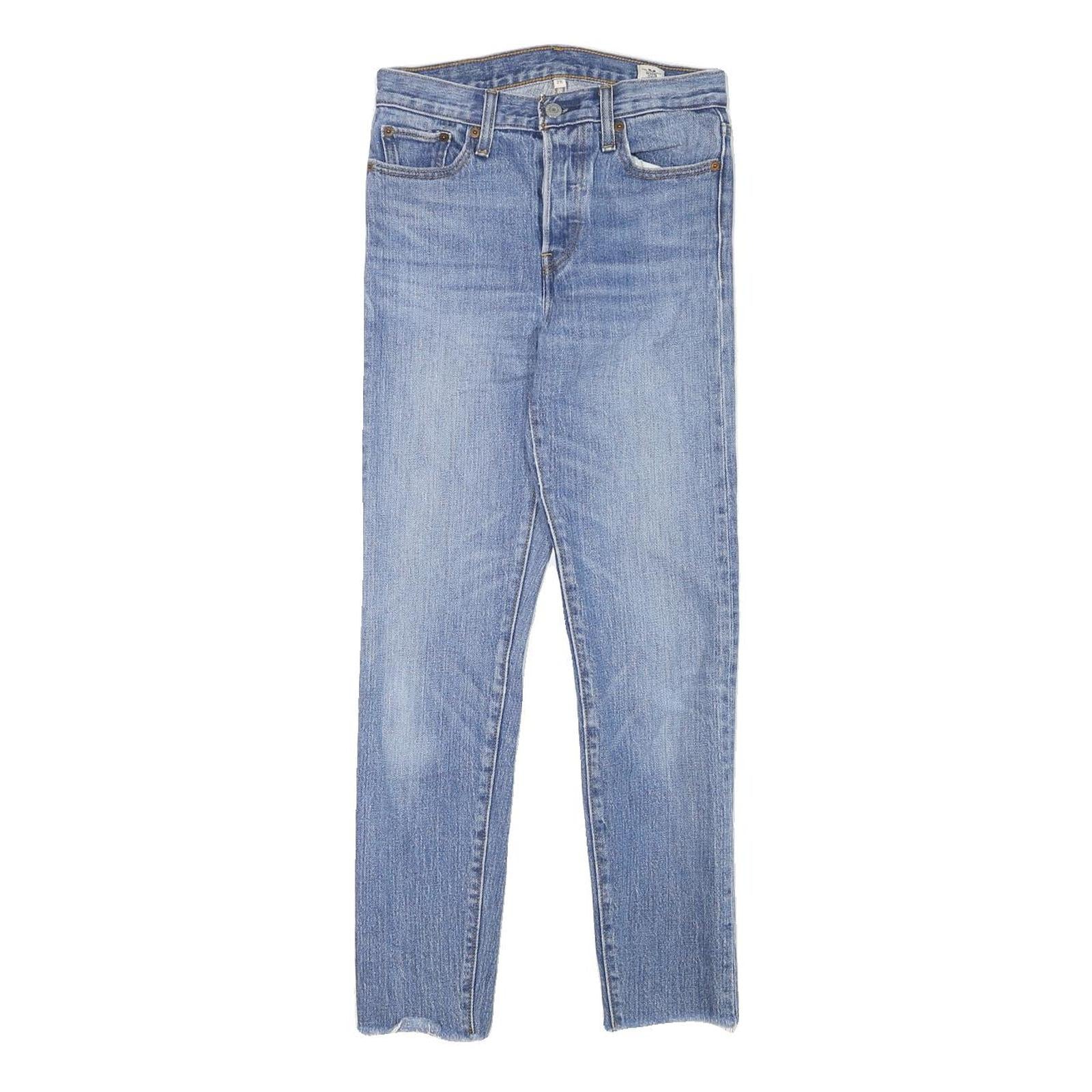 LEVI'S Womens Slim Blue Denim Light Jeans W26 L27 Button Cotton Blend