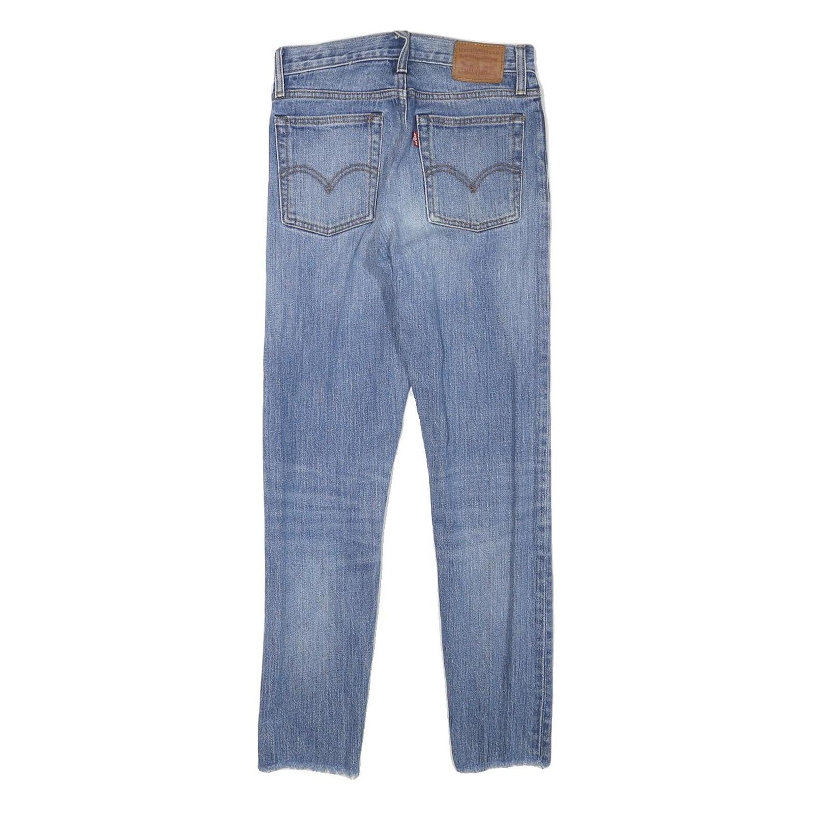 LEVI'S Womens Slim Blue Denim Light Jeans W26 L27 Button Cotton Blend