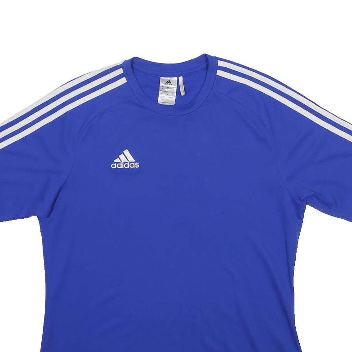 ADIDAS Mens Blue & White Graphic T-Shirt M Short Sleeve Crew Neck Sportswear