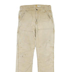 CARHARTT Mens Cotton Blend Beige Regular Fit Button Closure W32 L34 Trousers
