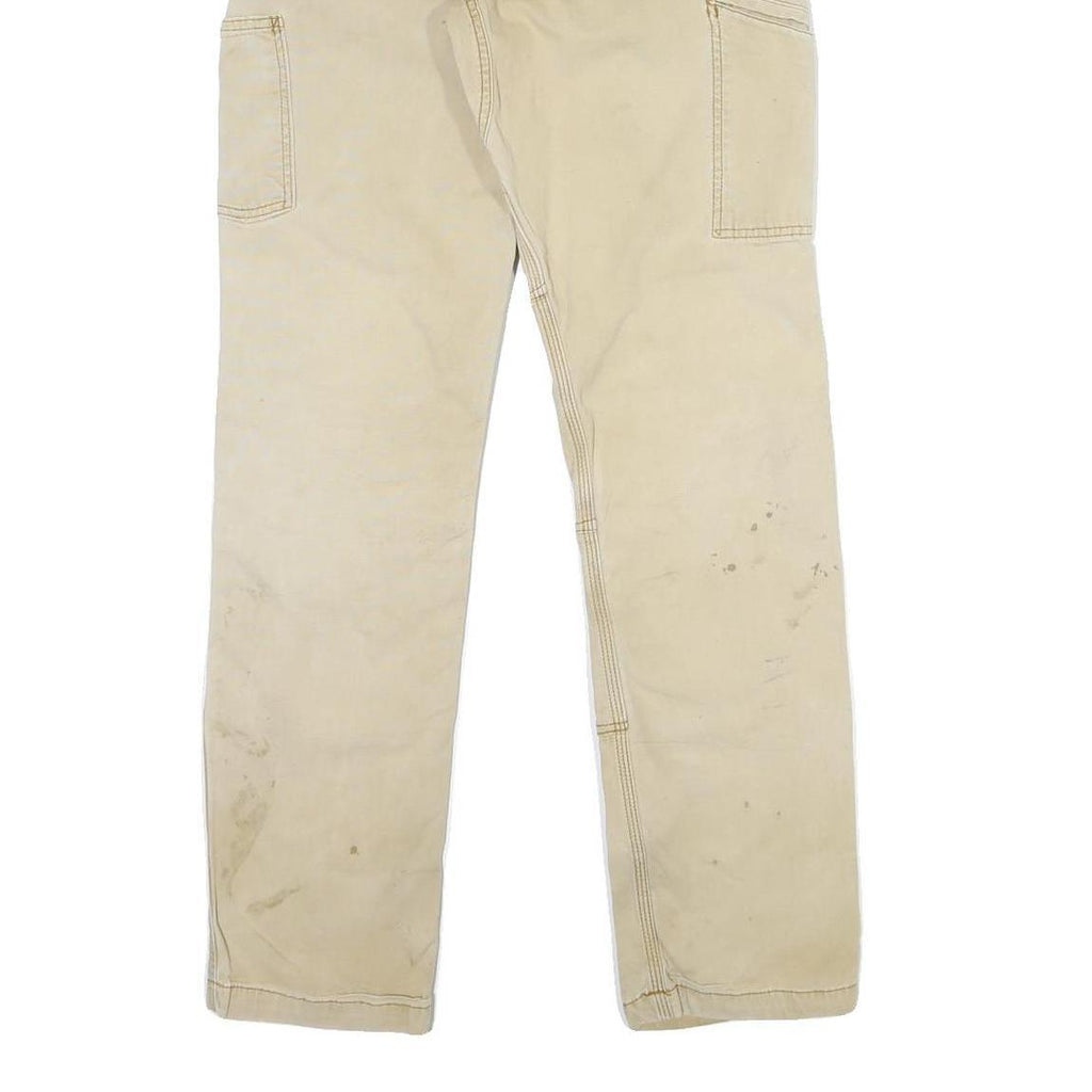 CARHARTT Mens Cotton Blend Beige Regular Fit Button Closure W32 L34 Trousers