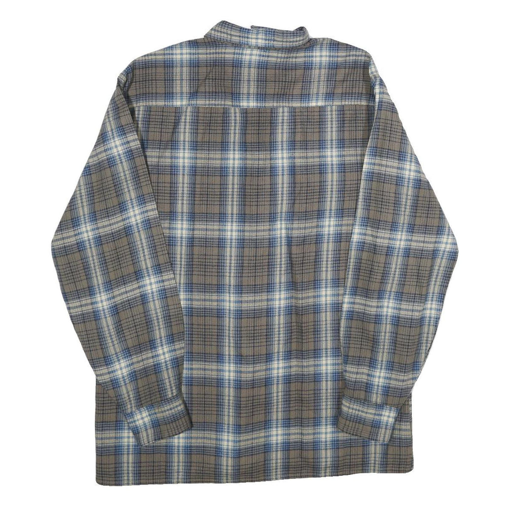 BACK PACKER Mens Beige & Blue Check Shirt M Classic Casual Button-Up