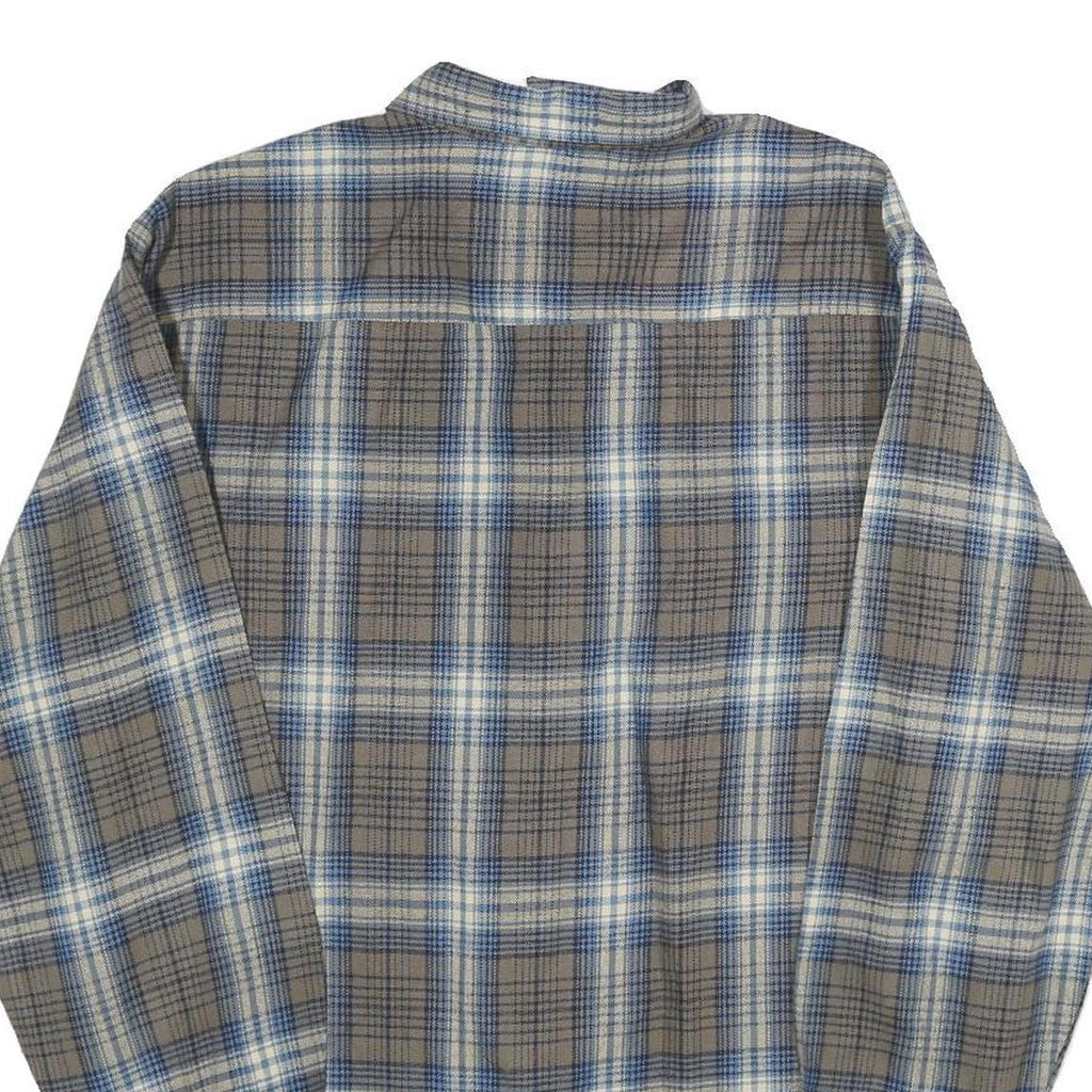 BACK PACKER Mens Beige & Blue Check Shirt M Classic Casual Button-Up