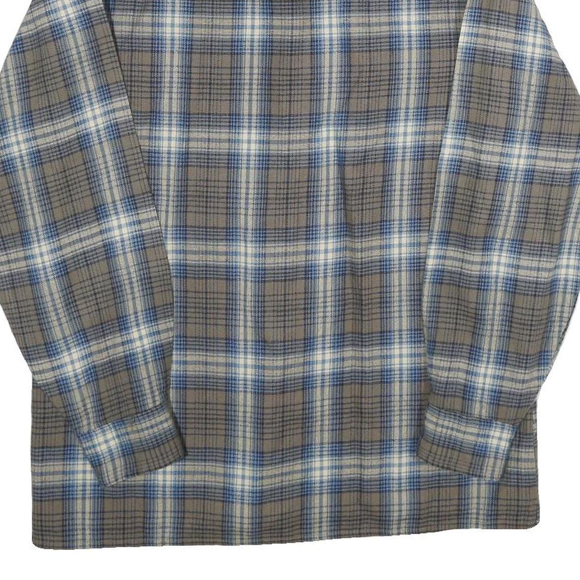 BACK PACKER Mens Beige & Blue Check Shirt M Classic Casual Button-Up