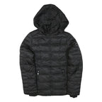 NAUTICA Womens Black Quilted Jacket M Polyester Blend Zip Hooded Lightweight