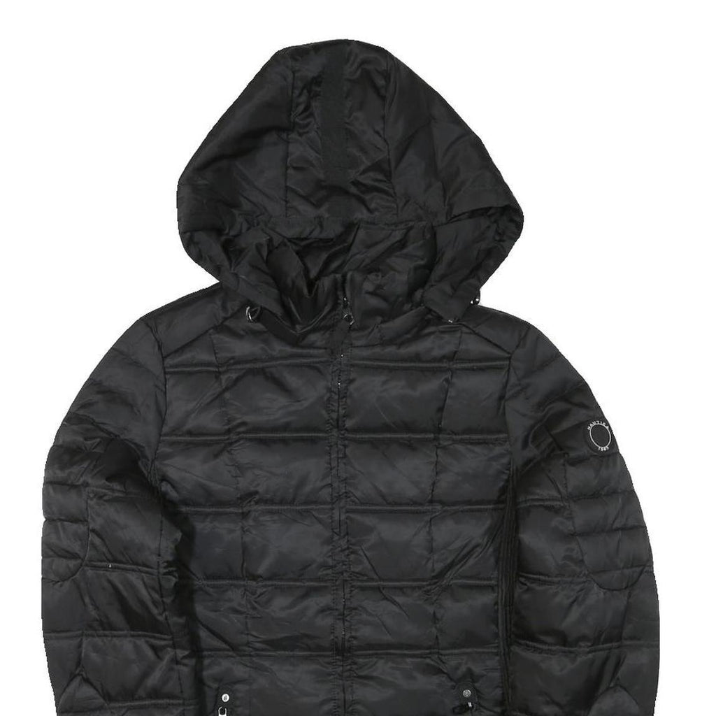 NAUTICA Womens Black Quilted Jacket M Polyester Blend Zip Hooded Lightweight