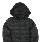 NAUTICA Womens Black Quilted Jacket M Polyester Blend Zip Hooded Lightweight