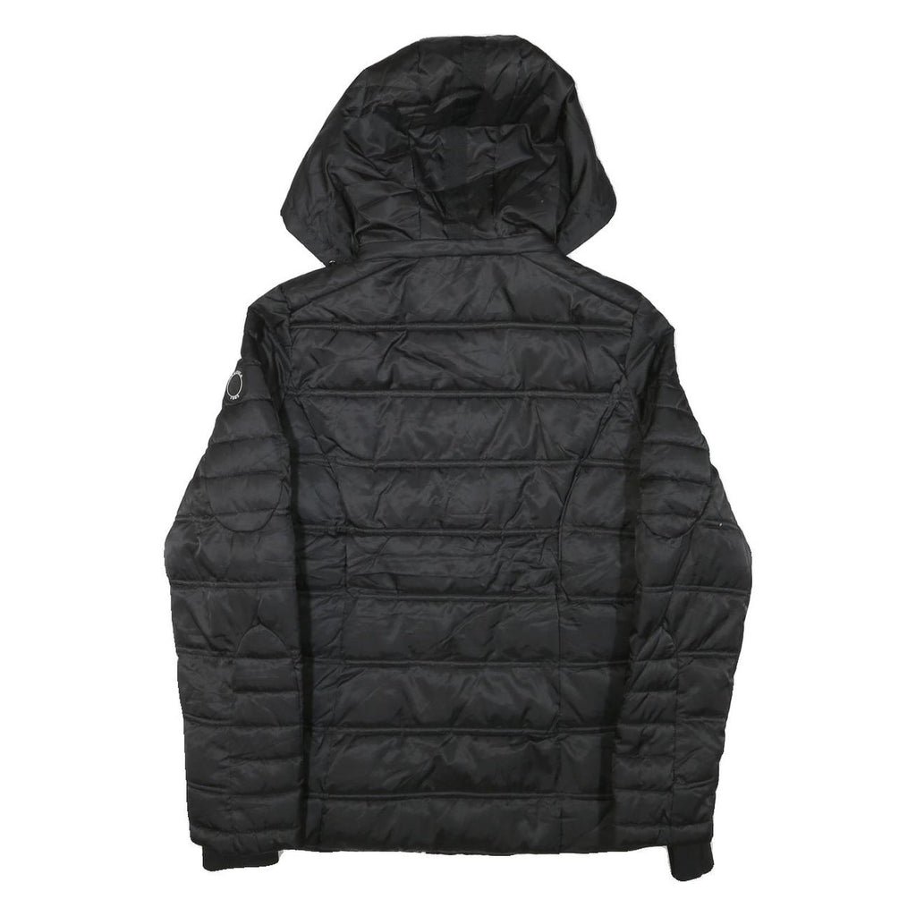 NAUTICA Womens Black Quilted Jacket M Polyester Blend Zip Hooded Lightweight