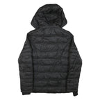 NAUTICA Womens Black Quilted Jacket M Polyester Blend Zip Hooded Lightweight