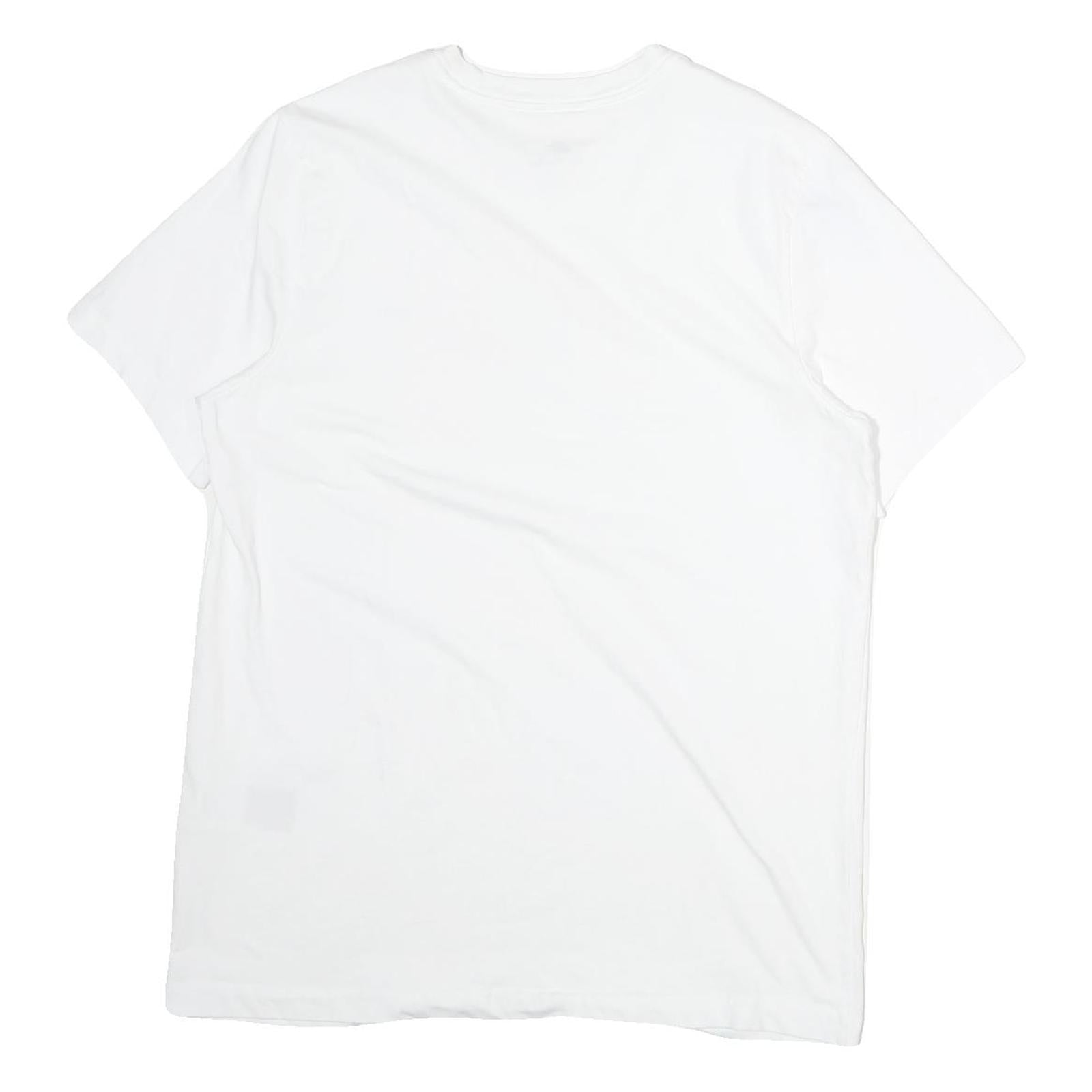 NIKE Mens White Colourful Logo Graphic T-Shirt L Short Sleeve Crew Neck