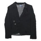 DESIGUAL Womens Black Visocose Blend Jacket S Button Floral Lined Stylish