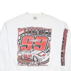 LEE Mens White Donnie Moran 99 Racing Pullover Sweatshirt 2XL Cotton Blend