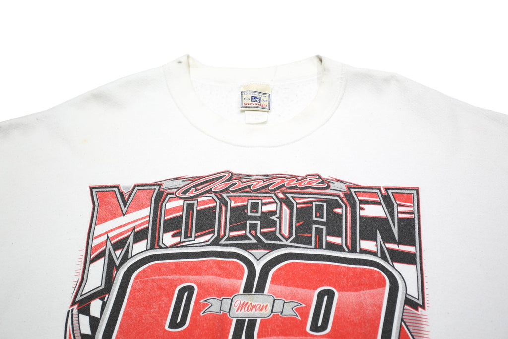 LEE Mens White Donnie Moran 99 Racing Pullover Sweatshirt 2XL Cotton Blend