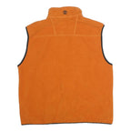 TIMBERLAND Mens Orange Sleeveless Zip Fleece Jacket M Polyester Outdoor Casual