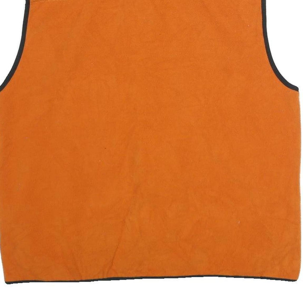 TIMBERLAND Mens Orange Sleeveless Zip Fleece Jacket M Polyester Outdoor Casual