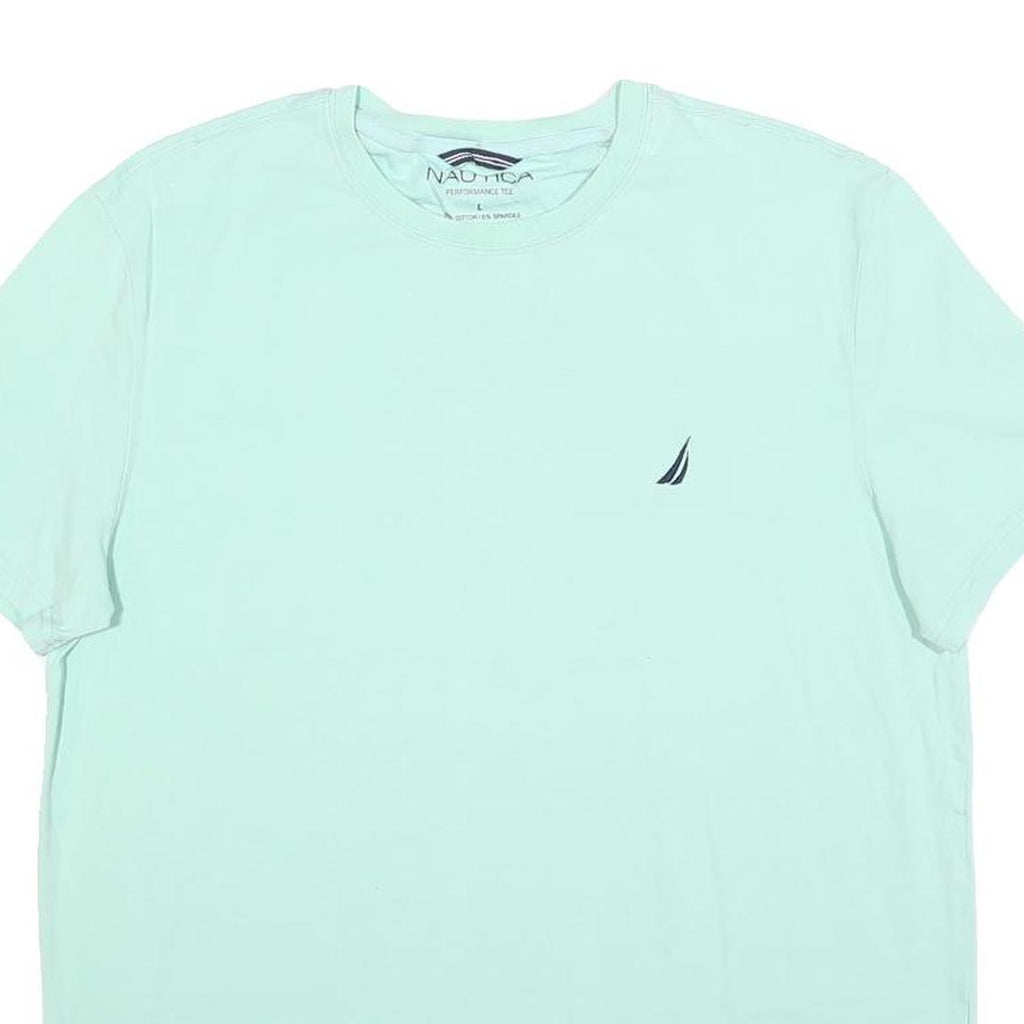 NAUTICA Mens Light Blue Classic T-Shirt L Short Sleeve Crew Neck Casual Summer